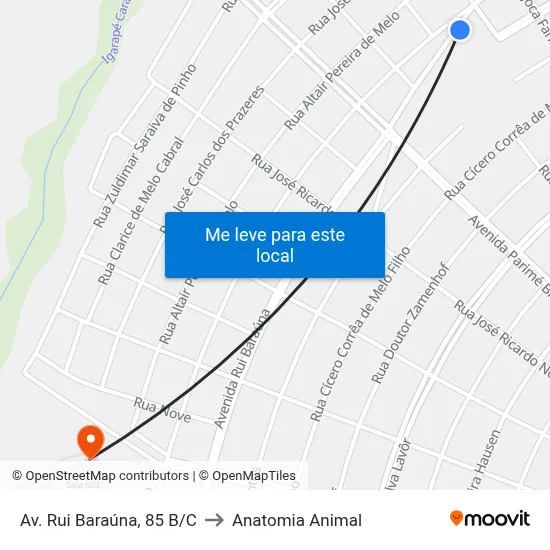 Av. Rui Baraúna, 85 B/C to Anatomia Animal map