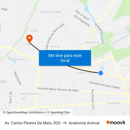 Av. Carlos Pereira De Melo, 820 to Anatomia Animal map