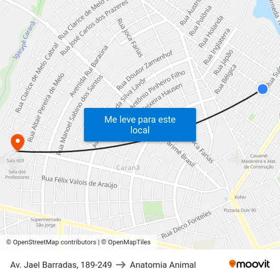 Av. Jael Barradas, 189-249 to Anatomia Animal map