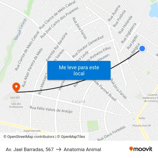 Av. Jael Barradas, 567 to Anatomia Animal map