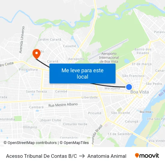 Acesso Tribunal De Contas B/C to Anatomia Animal map
