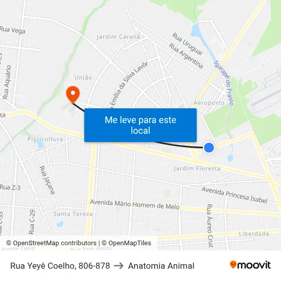 Rua Yeyê Coelho, 806-878 to Anatomia Animal map