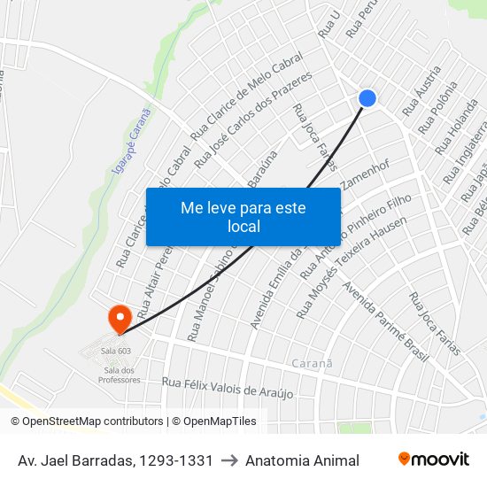 Av. Jael Barradas, 1293-1331 to Anatomia Animal map