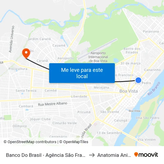 Banco Do Brasil - Agência São Francisco to Anatomia Animal map