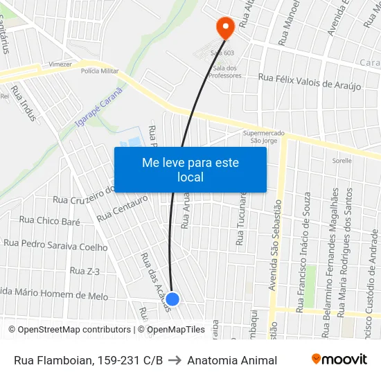 Rua Flamboian, 159-231 C/B to Anatomia Animal map