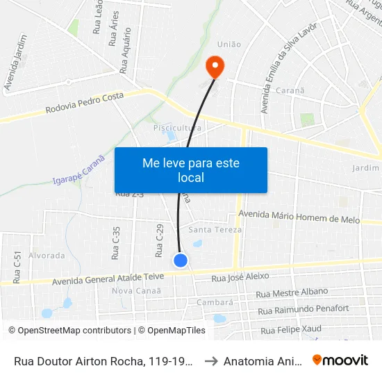 Rua Doutor Airton Rocha, 119-199 C/B to Anatomia Animal map