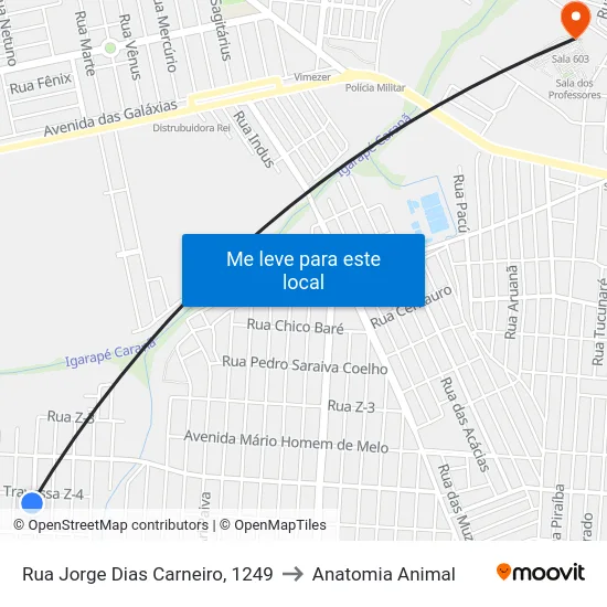 Rua Jorge Dias Carneiro, 1249 to Anatomia Animal map