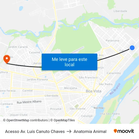Acesso Av. Luís Canuto Chaves to Anatomia Animal map