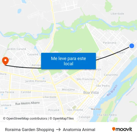 Roraima Garden Shopping to Anatomia Animal map