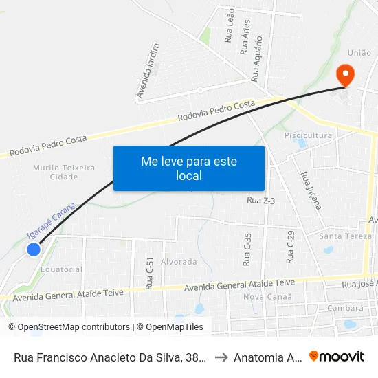 Rua Francisco Anacleto Da Silva, 3830-4096 B/C to Anatomia Animal map