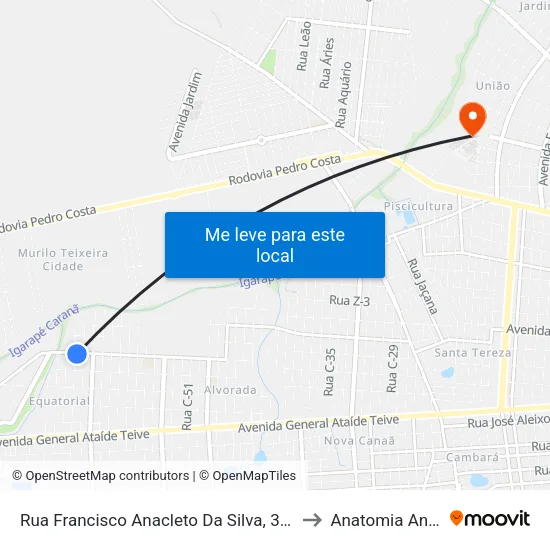 Rua Francisco Anacleto Da Silva, 3247 B/C to Anatomia Animal map