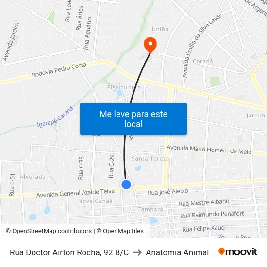 Rua Doctor Airton Rocha, 92 B/C to Anatomia Animal map