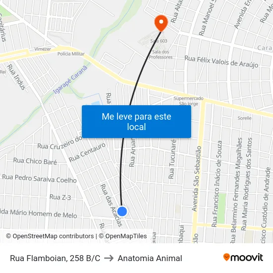 Rua Flamboian, 258 B/C to Anatomia Animal map