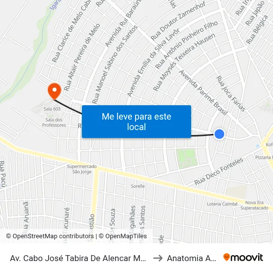 Av. Cabo José Tabira De Alencar Macedo, 386 to Anatomia Animal map