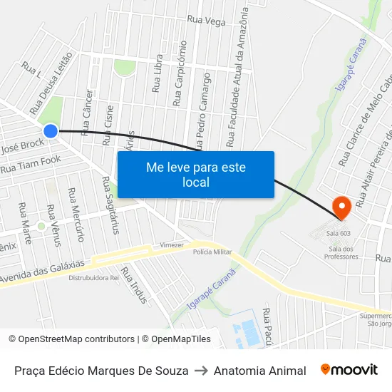 Praça Edécio Marques De Souza to Anatomia Animal map