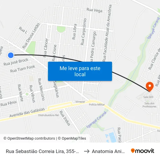 Rua Sebastião Correia Lira, 355-419 to Anatomia Animal map
