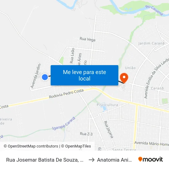 Rua Josemar Batista De Souza, 770 to Anatomia Animal map