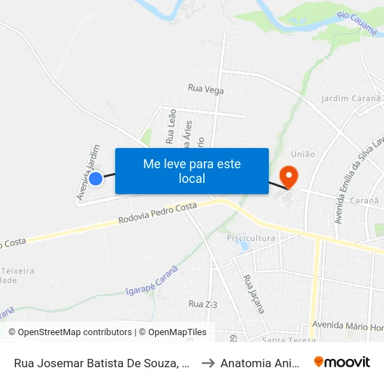 Rua Josemar Batista De Souza, 973 to Anatomia Animal map