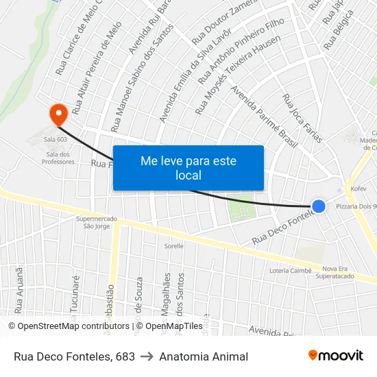 Rua Deco Fonteles, 683 to Anatomia Animal map
