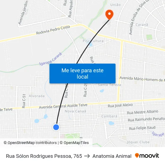 Rua Sólon Rodrigues Pessoa, 765 to Anatomia Animal map