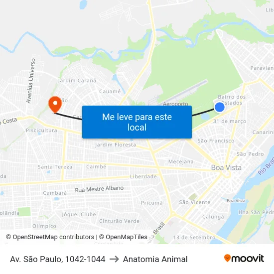 Av. São Paulo, 1042-1044 to Anatomia Animal map