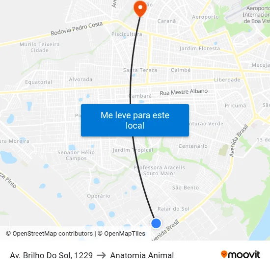 Av. Brilho Do Sol, 1229 to Anatomia Animal map