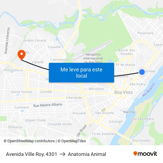 Avenida Ville Roy, 4301 to Anatomia Animal map