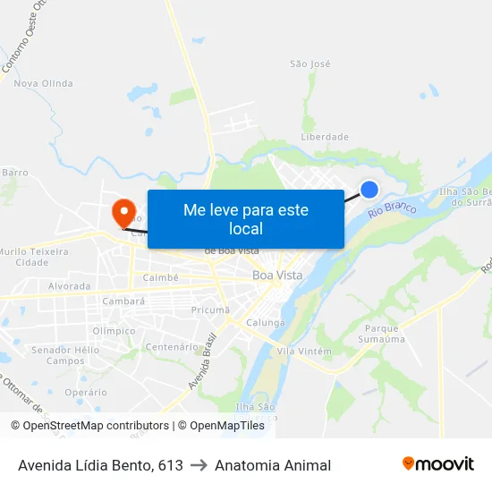 Avenida Lídia Bento, 613 to Anatomia Animal map