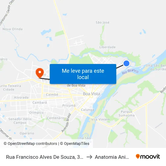 Rua Francisco Alves De Souza, 365 to Anatomia Animal map
