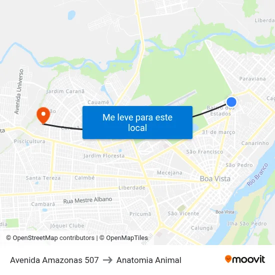 Avenida Amazonas 507 to Anatomia Animal map