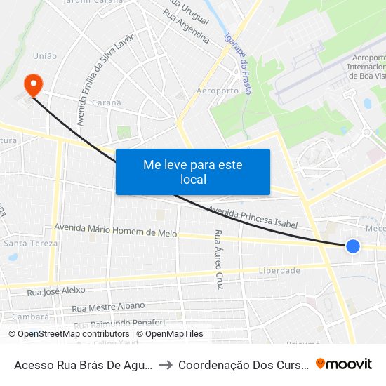 Acesso Rua Brás De Aguiar to Coordenação Dos Cursos map