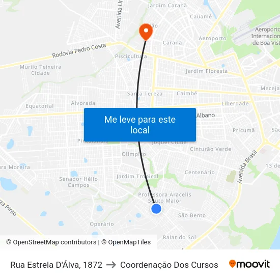 Rua Estrela D'Álva, 1872 to Coordenação Dos Cursos map