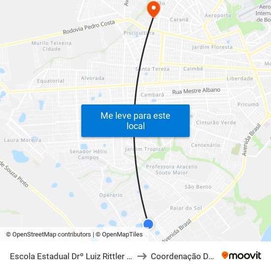 Escola Estadual Drº Luiz Rittler Brito De Lucena to Coordenação Dos Cursos map