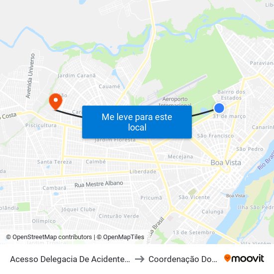 Acesso Delegacia De Acidentes De Trânsito to Coordenação Dos Cursos map