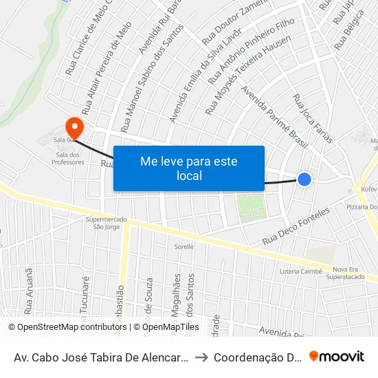 Av. Cabo José Tabira De Alencar Macedo, 279-335 to Coordenação Dos Cursos map