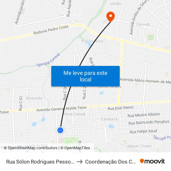 Rua Sólon Rodrigues Pessoa, 571 to Coordenação Dos Cursos map