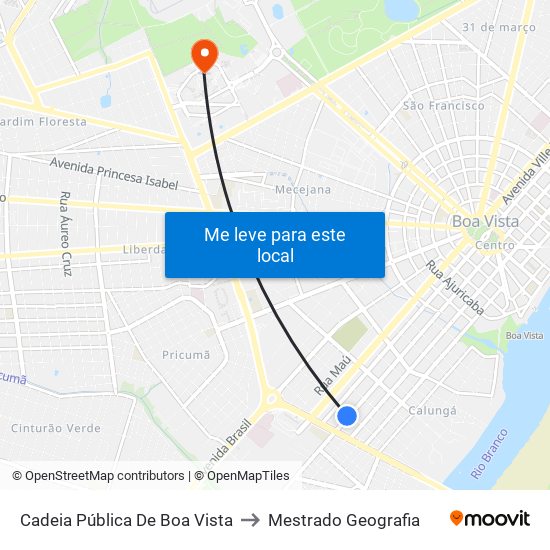 Cadeia Pública De Boa Vista to Mestrado Geografia map