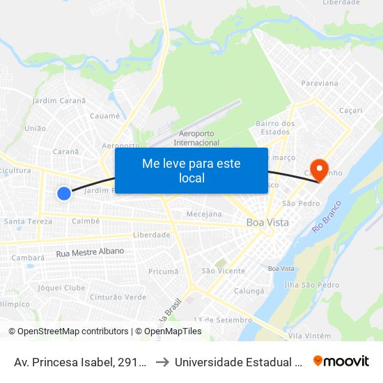 Av. Princesa Isabel, 2912-2936 C/B to Universidade Estadual De Roraima map