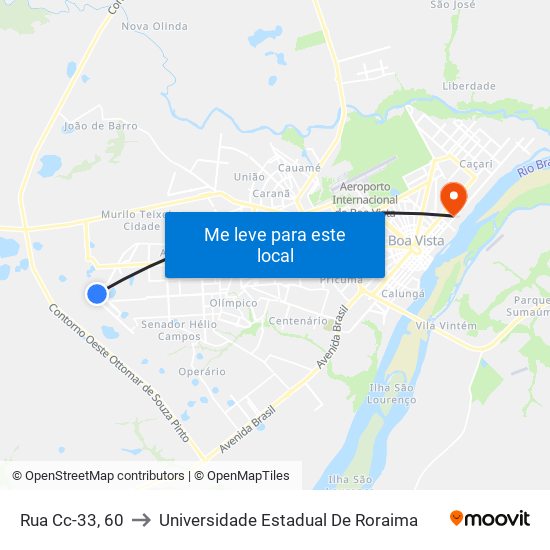 Rua Cc-33, 60 to Universidade Estadual De Roraima map