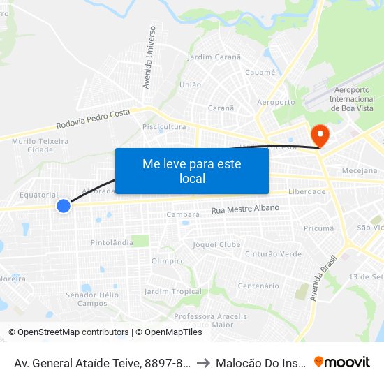 Av. General Ataíde Teive, 8897-8945 B/C to Malocão Do Insikiran map