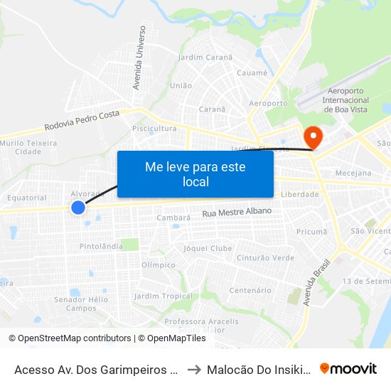 Acesso Av. Dos Garimpeiros B/C to Malocão Do Insikiran map