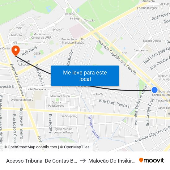 Acesso Tribunal De Contas B/C to Malocão Do Insikiran map