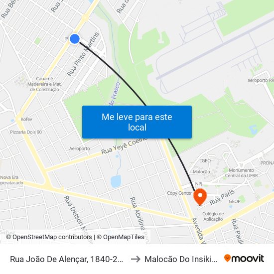 Rua João De Alençar, 1840-2434 to Malocão Do Insikiran map