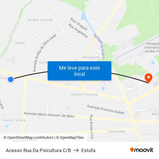 Acesso Rua Da Psicultura C/B to Estufa map