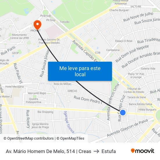 Av. Mário Homem De Melo, 514 | Creas to Estufa map