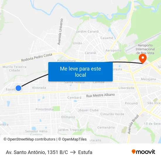 Av. Santo Antônio, 1351 B/C to Estufa map