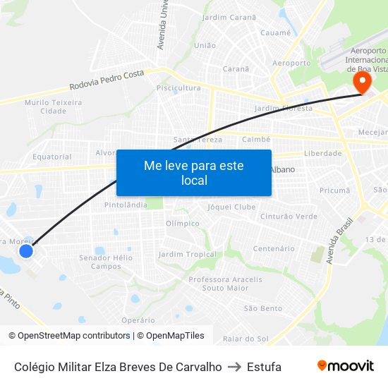 Colégio Militar Elza Breves De Carvalho to Estufa map