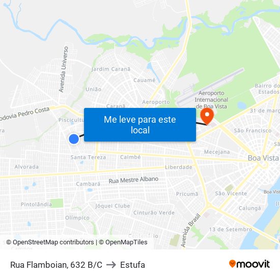 Rua Flamboian, 632 B/C to Estufa map