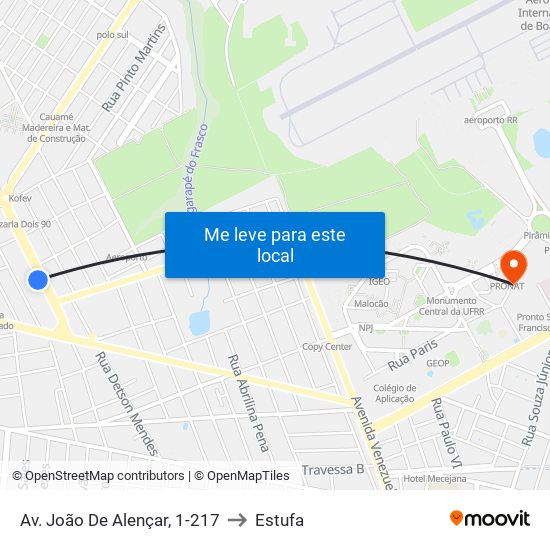 Av. João De Alençar, 1-217 to Estufa map