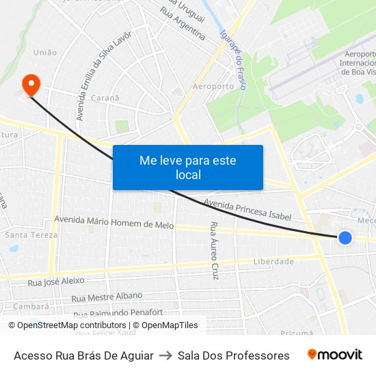 Acesso Rua Brás De Aguiar to Sala Dos Professores map